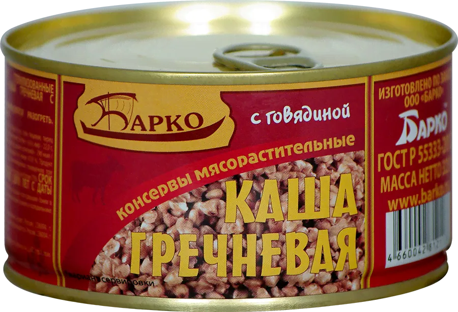 Консервы Барко Каша гречневая с говядиной ГОСТ, 325г